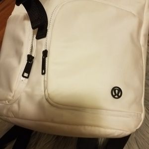 lululemon white and black mini backpack